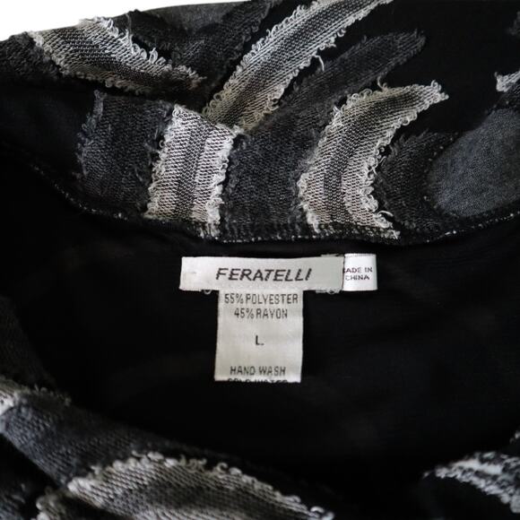 Feratelli Womens Vintage Cowl Neck Tunic Size Large Artsy Art To Wear Patchwork - Picture 6 of 9